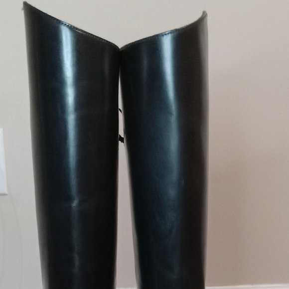 Synthetic black field boots size 7.5 slim - Picture 2 of 9